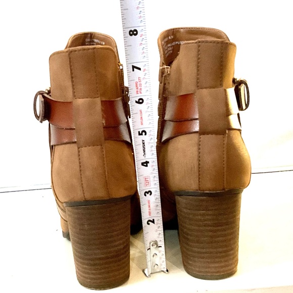 Madden NYC Driftt Side Zip Strappy Western Cowgirl Harness Ankle Boots size 8.5M - Picture 7 of 12